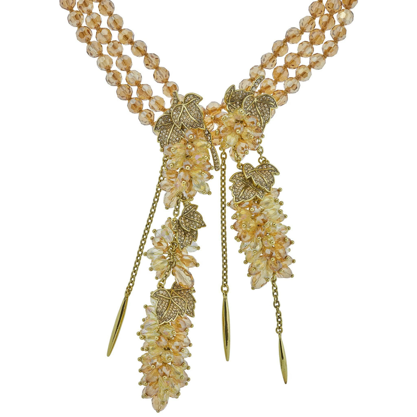 HEIDI DAUS®"Champagne Taste" Beaded Crystal Floral Necklace