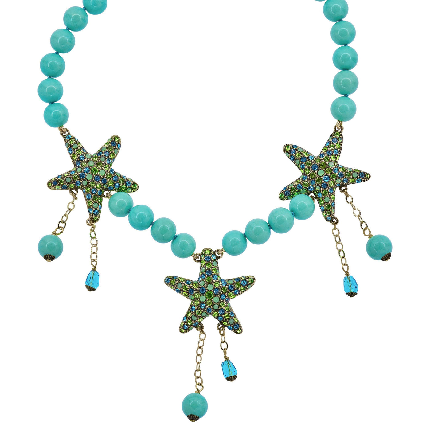 HEIDI DAUS®"Sparkling Starfish" Beaded Crystal Starfish Necklace