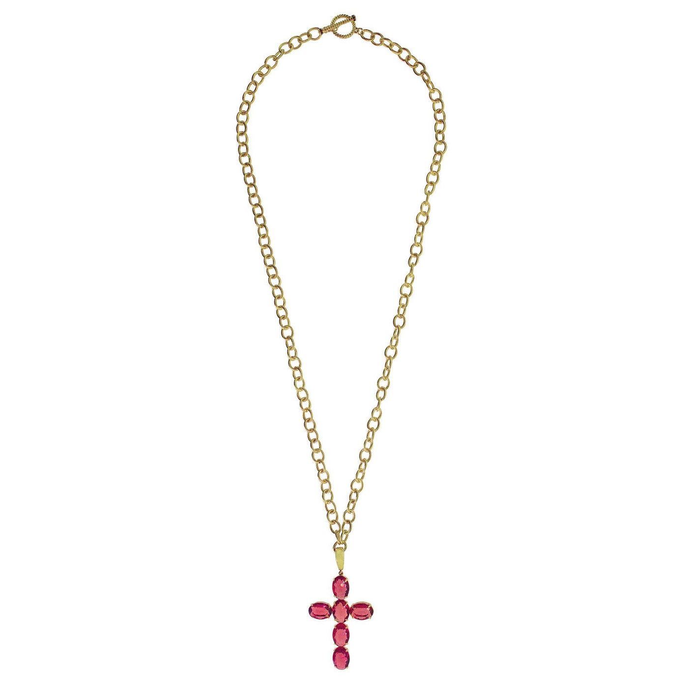 HEIDI DAUS®"Heavenly Rocks" Crystal Cross Chain Toggle Necklace