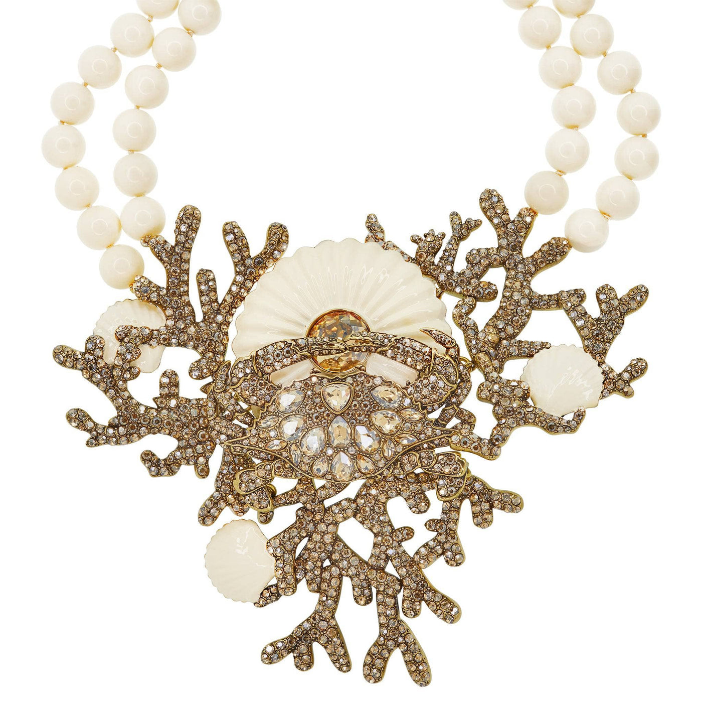 HEIDI DAUS® "Chesapeake Beauty"  Beaded Crystal  & Enamel Crab Necklace