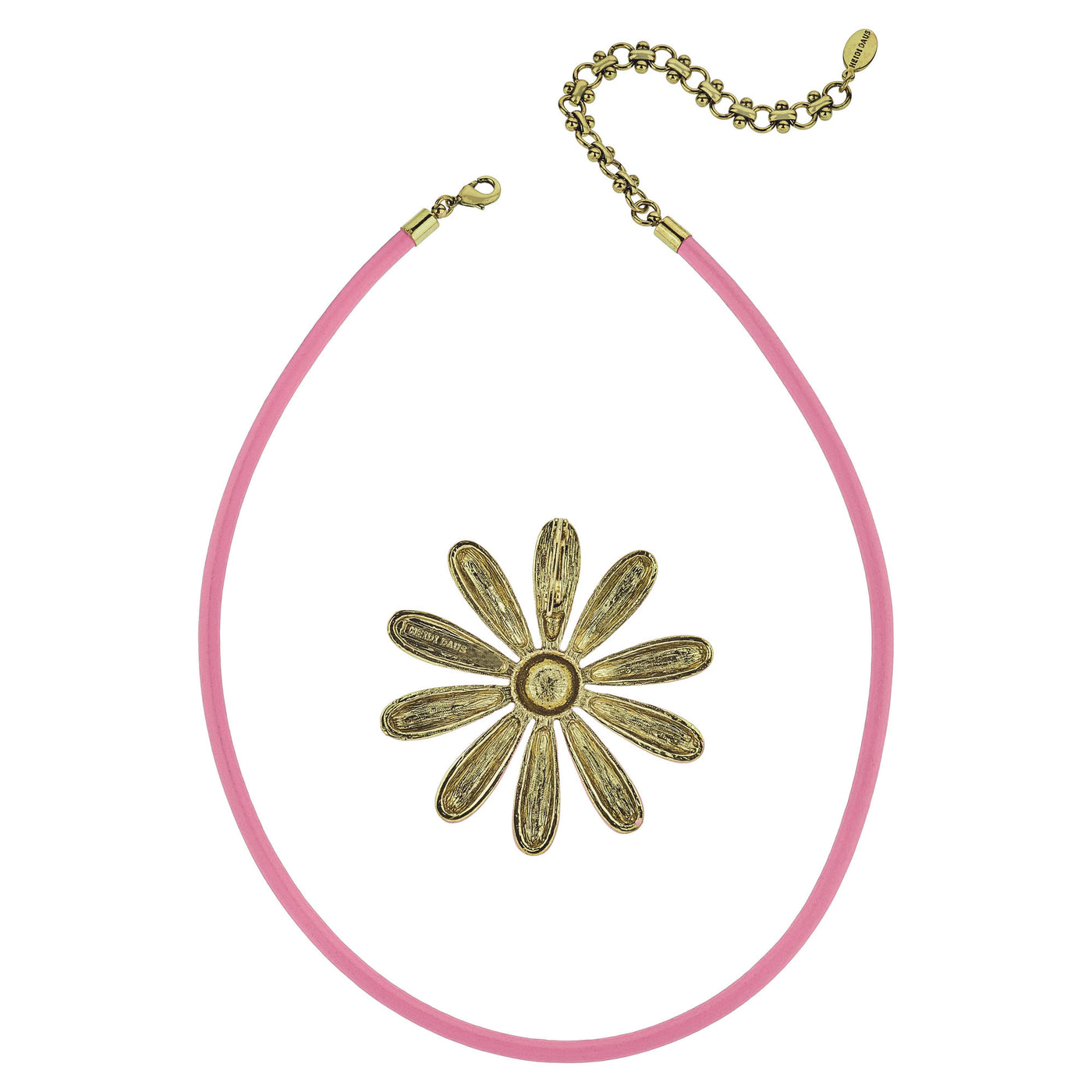 HEIDI DAUS®"Flower Power" Enamel  & Crystal Leather Cord Enhancer Flower Necklace HEIDI DAUS®