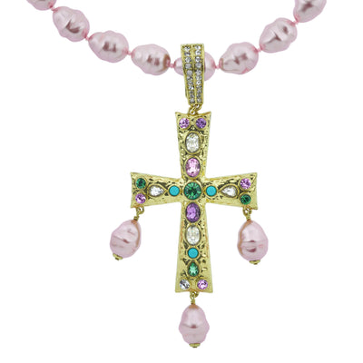 HEIDI DAUS®"Grand Cross" Beaded Crystal Cross Necklace