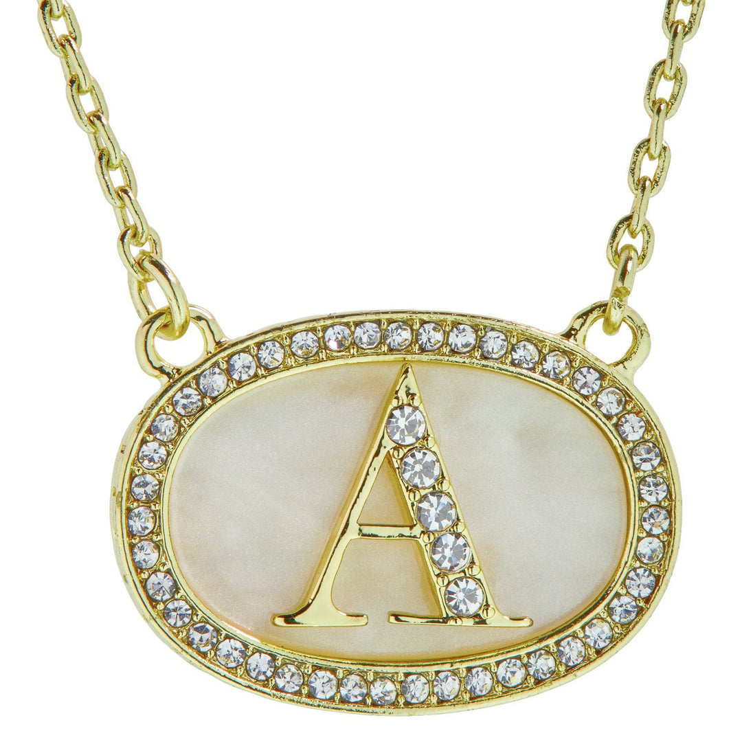 HEIDI DAUS® "Personal Touch" Chain MOP Crystal Initial Necklace HEIDI DAUS®