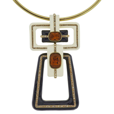 HEIDI DAUS® "New Century" Enamel & Crystal Collar Deco Necklace