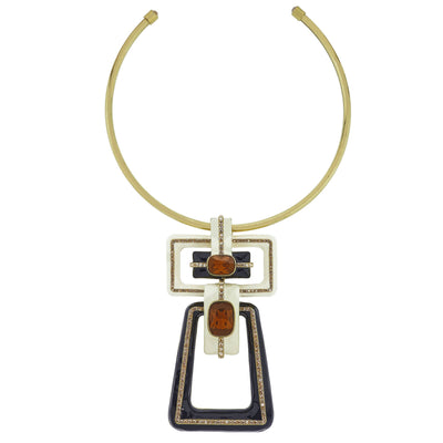 HEIDI DAUS® "New Century" Enamel & Crystal Collar Deco Necklace