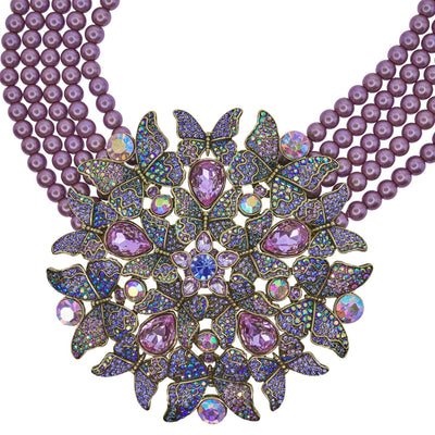 HEIDI DAUS®"Living" Beaded Crystal Butterfly Necklace
