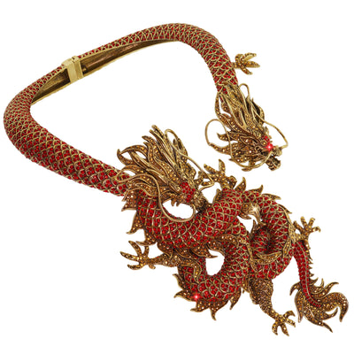 Heidi Daus®"Empress of the Flame" Crystal Dragon Collar Necklace