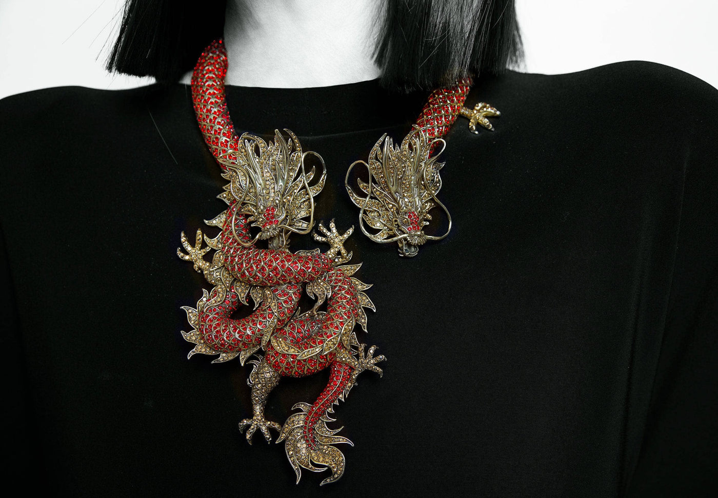 Heidi Daus®"Empress of the Flame" Crystal Dragon Collar Necklace