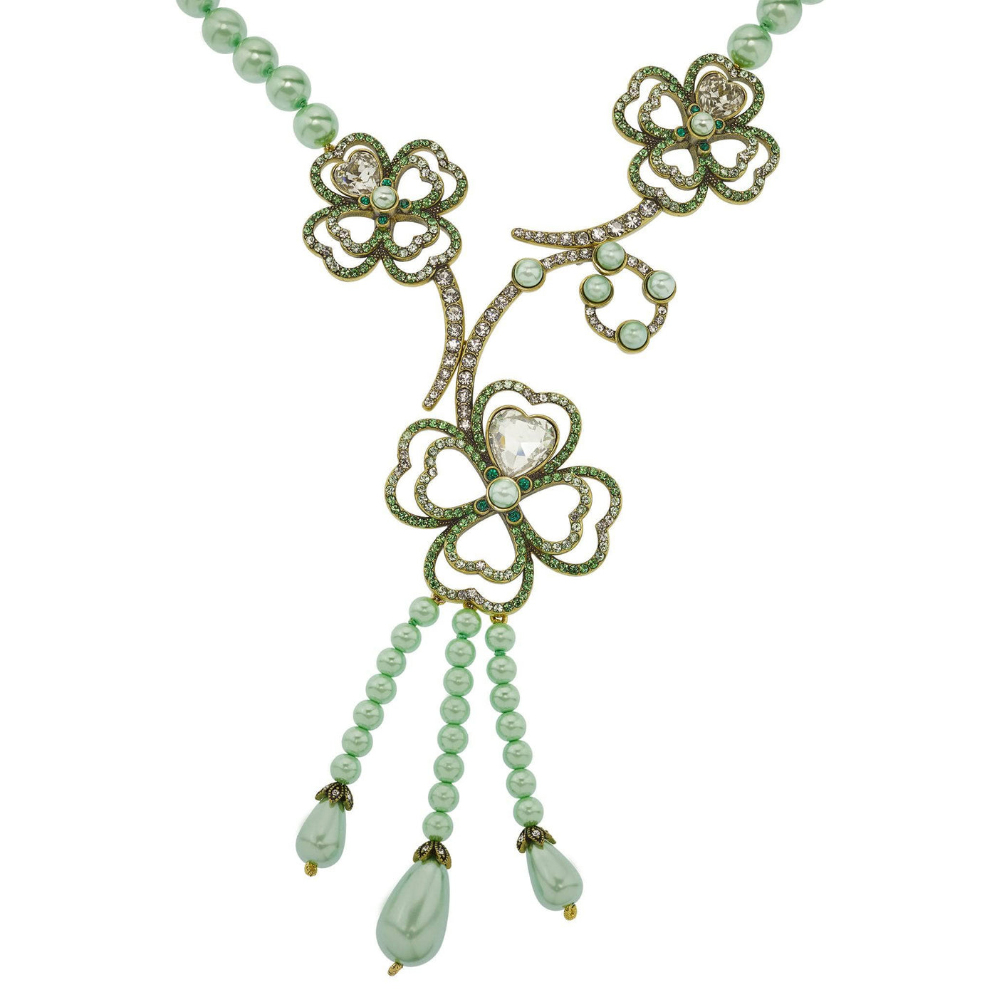 HEIDI DAUS®"Clover Bouquet" Beaded Crystal Clover Necklace