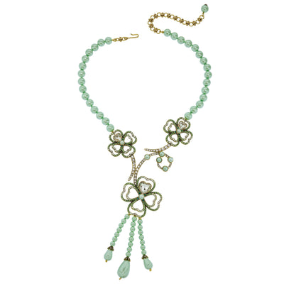 HEIDI DAUS®"Clover Bouquet" Beaded Crystal Clover Necklace