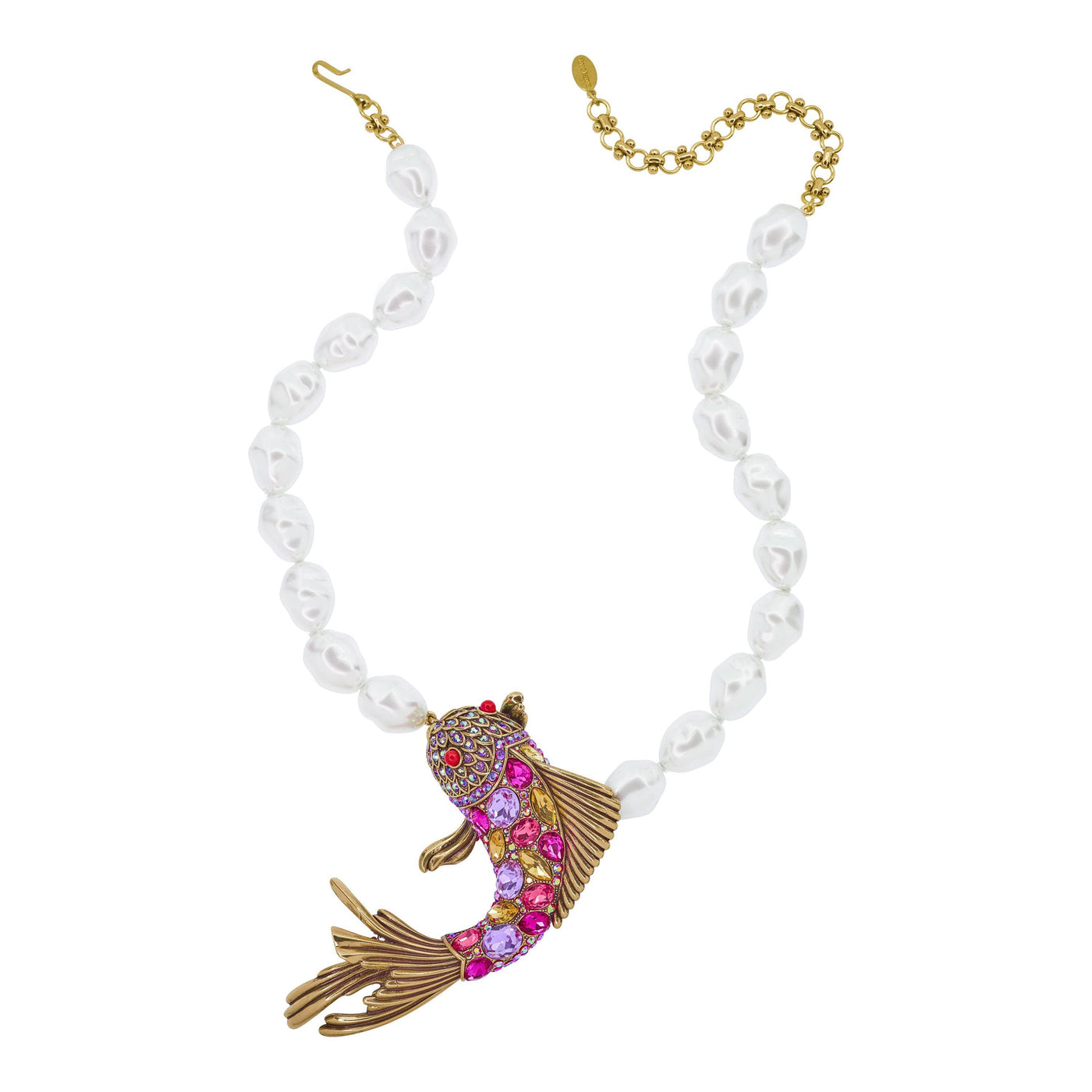 HEIDI DAUS®"One Fish Two Fish" Beaded Crystal Fish Necklace