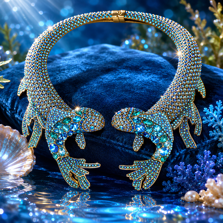 Koi Dynasty Crystal Koi Fish Statement Collar Necklace | HEIDI DAUS®