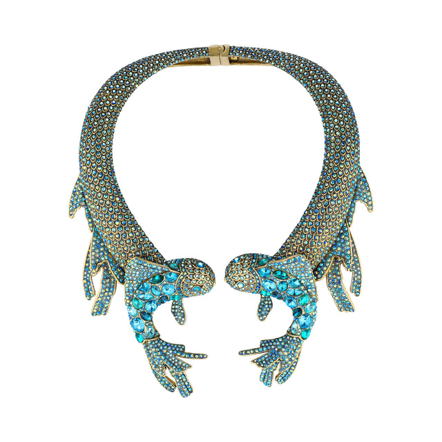 HEIDI DAUS® “Koi Dynasty” Crystal Koi Fish Statement Collar Necklace