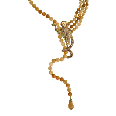 Heidi Daus®"Monkey Mischief" Beaded Crystal & Enamel Monkey Necklace