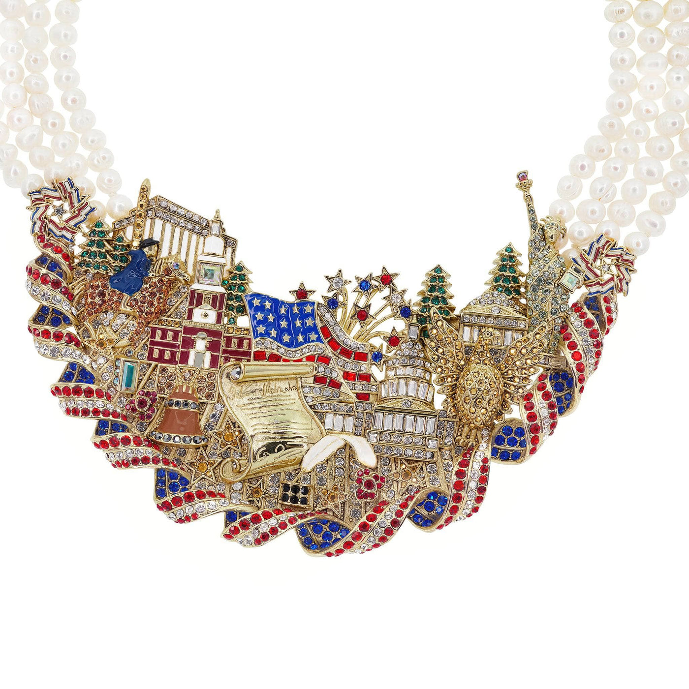 HEIDI DAUS®"Live Free & Sparkle" Beaded Crystal  & Enamel Sparklescape Necklace