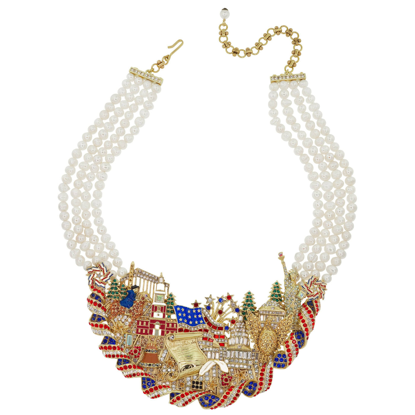 HEIDI DAUS®"Live Free & Sparkle" Beaded Crystal  & Enamel Sparklescape Necklace