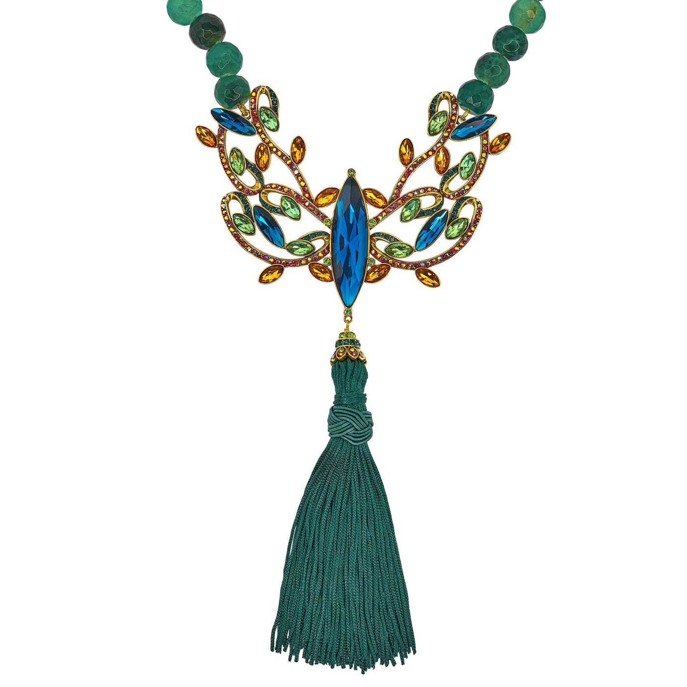 Heidi Daus®"Alluring Garden" Beaded Crystal Tassel Statement  Necklace