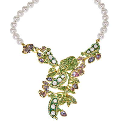 Heidi Daus®"Sweet Peas" Beaded Crystal & Enamel Necklace