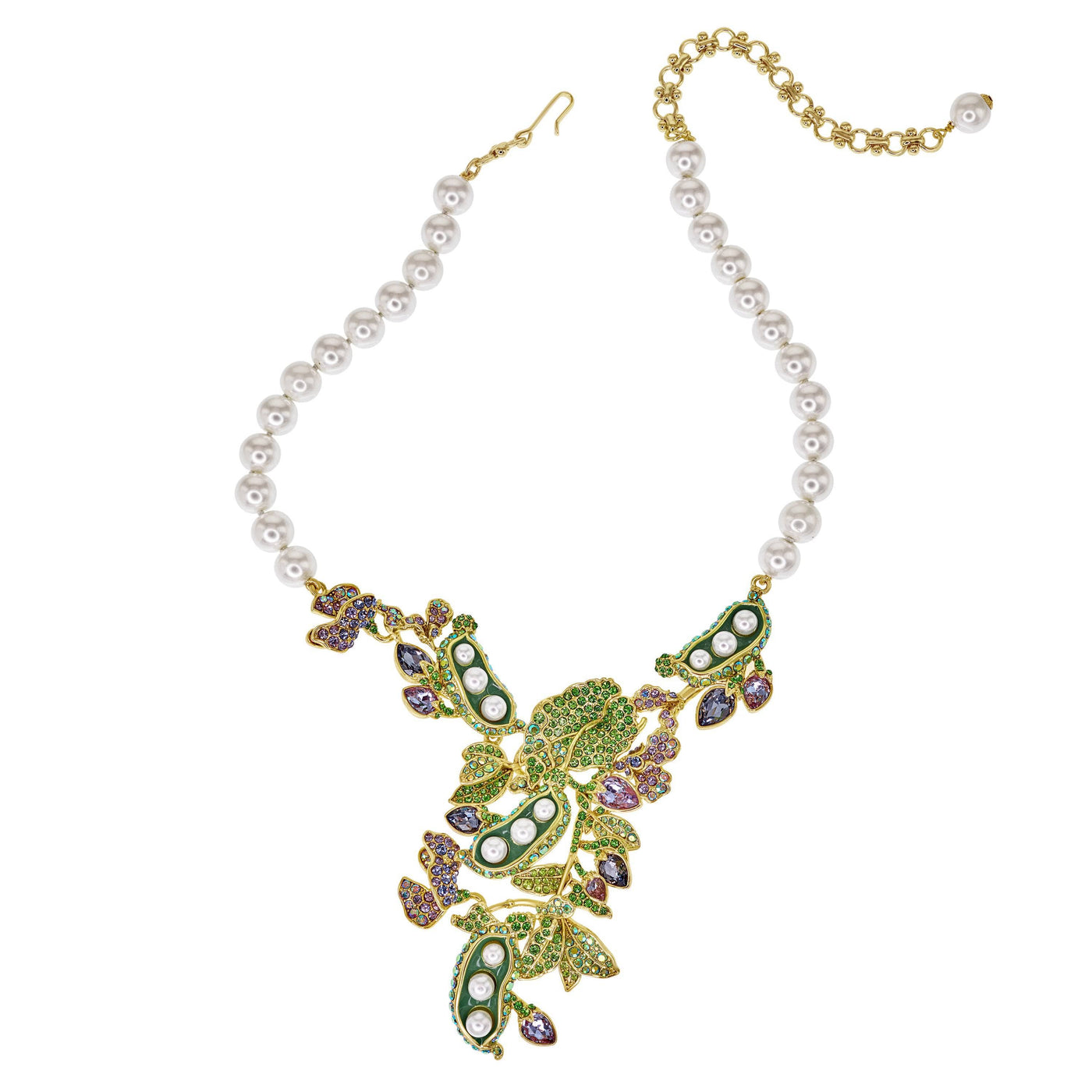 Heidi Daus®"Sweet Peas" Beaded Crystal & Enamel Necklace