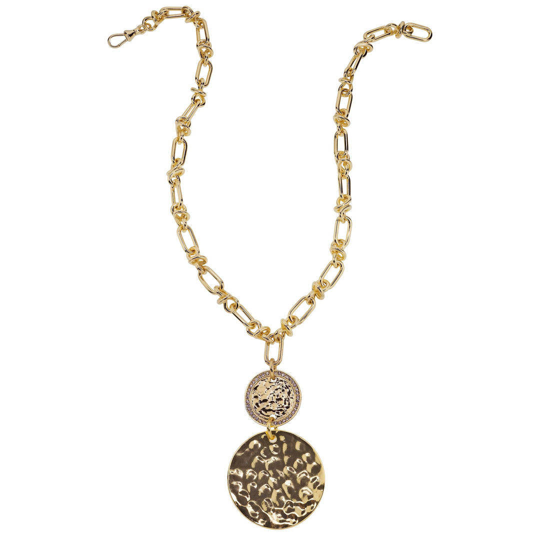 Heidi Daus®"Forever Fabulous" Crystal &amp; Chain Disc Drop Necklace HEIDI DAUS®