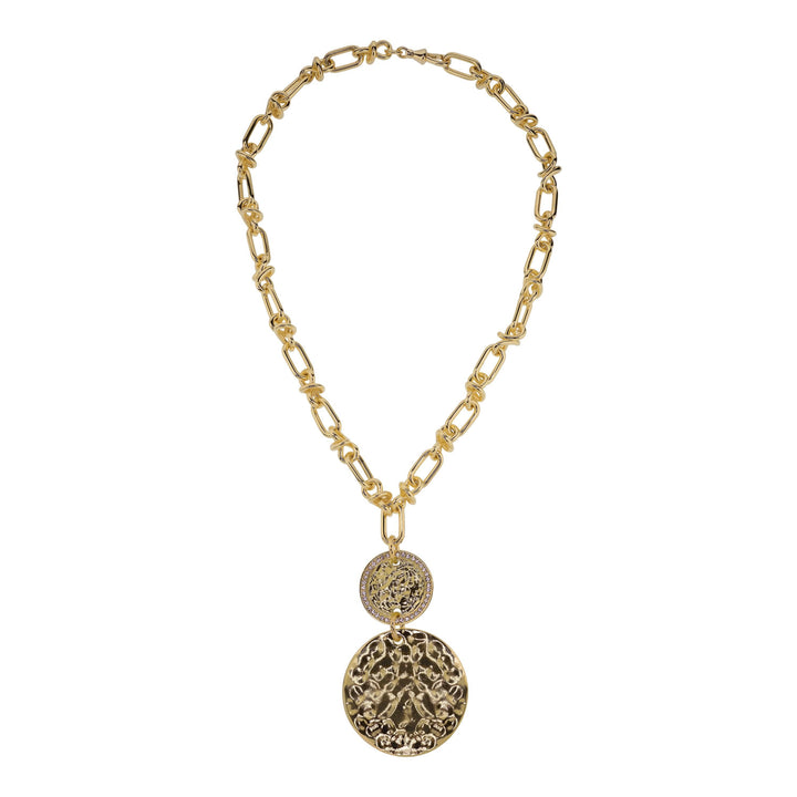 Heidi Daus®"Forever Fabulous" Crystal &amp; Chain Disc Drop Necklace HEIDI DAUS®
