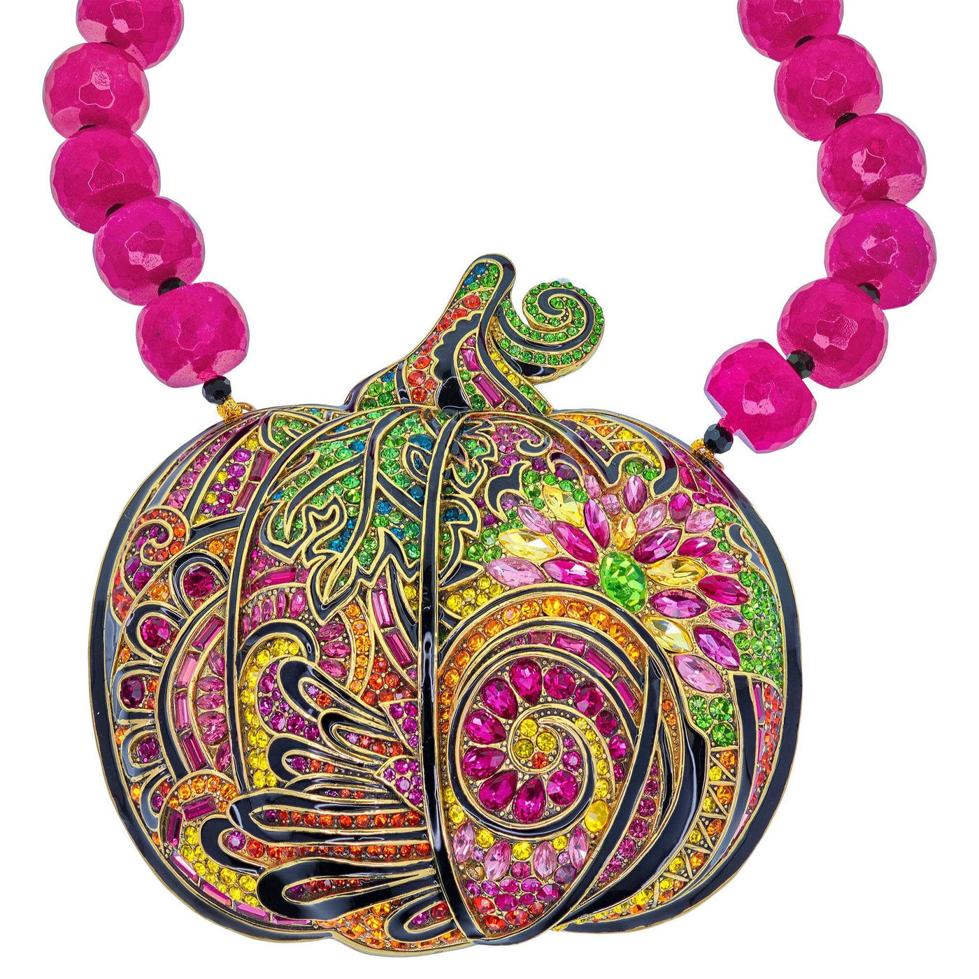 Heidi Daus®"Groovy Gourd" Beaded Crystal & Enamel Pumpkin Necklace