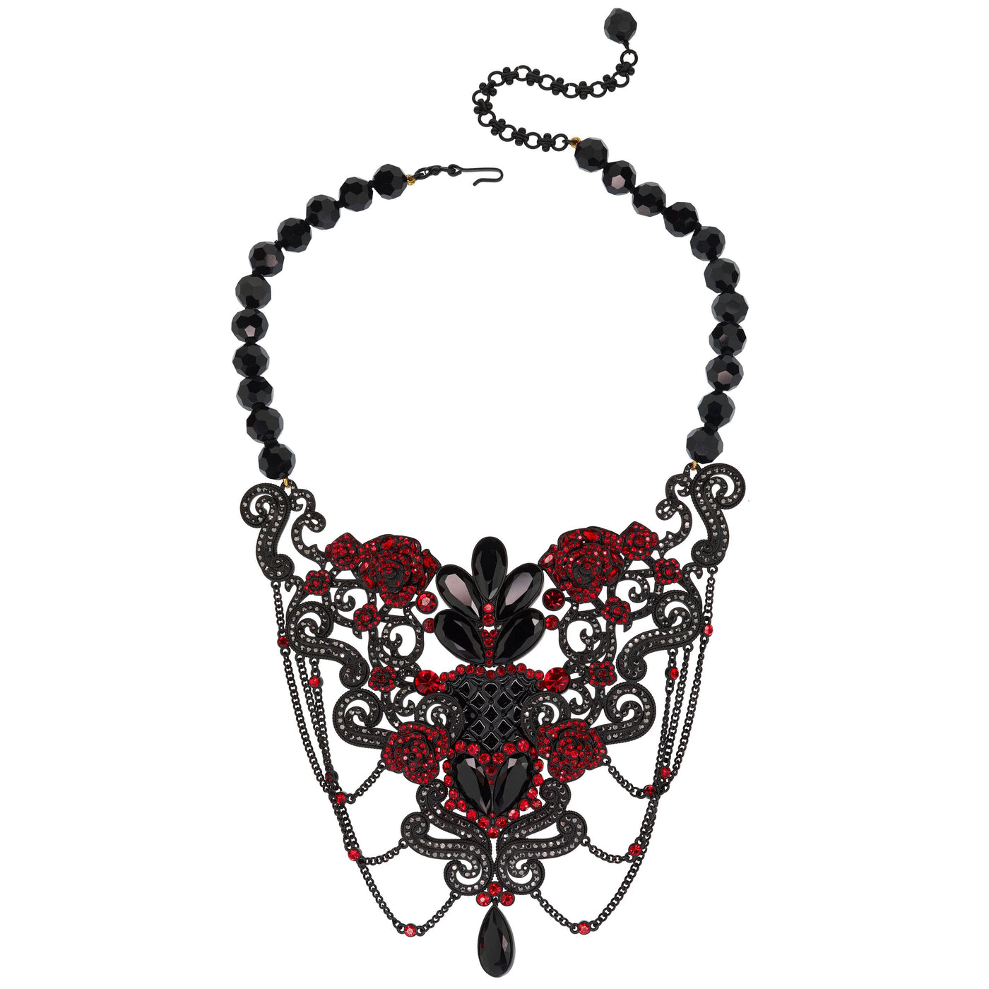 HEIDI DAUS®"Love And Roses" Beaded Crystal  & Enamel Floral Necklace