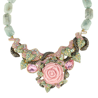 HEIDI DAUS®"Unconditional Love" Beaded Crystal & Enamel Rose Necklace