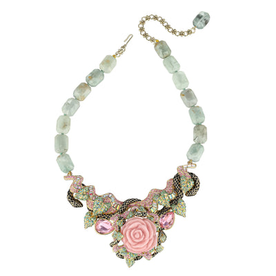 HEIDI DAUS®"Unconditional Love" Beaded Crystal & Enamel Rose Necklace