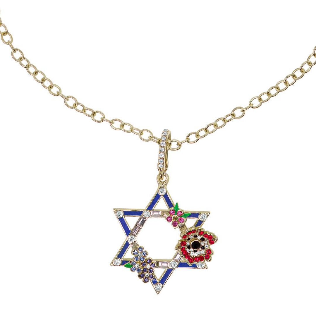 HEIDI DAUS®"Star Of David" Crystal Enhancer Pendant Chain Necklace HEIDI DAUS®