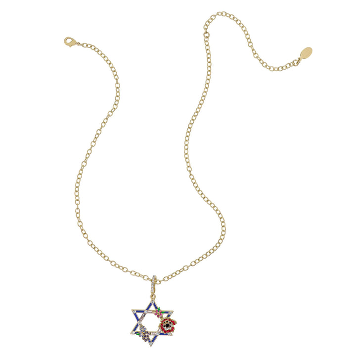 HEIDI DAUS®"Star Of David" Crystal Enhancer Pendant Chain Necklace HEIDI DAUS®