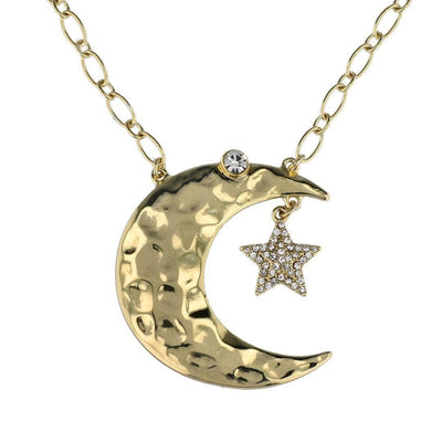 HEIDI DAUS® "Twinkling Crescent" Crystal & Chain Crescent Moon Necklace