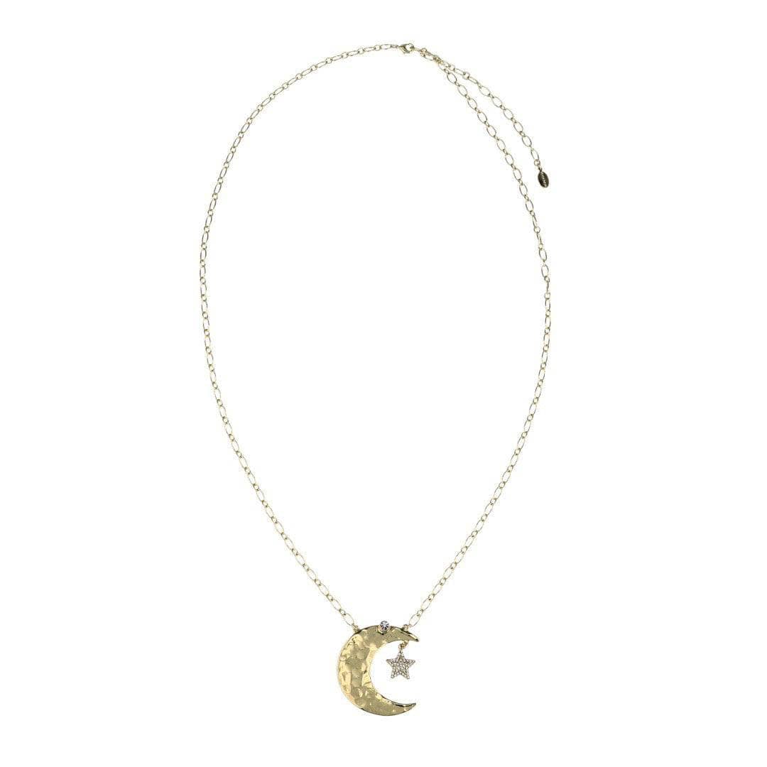 HEIDI DAUS® "Twinkling Crescent" Crystal & Chain Crescent Moon Necklace