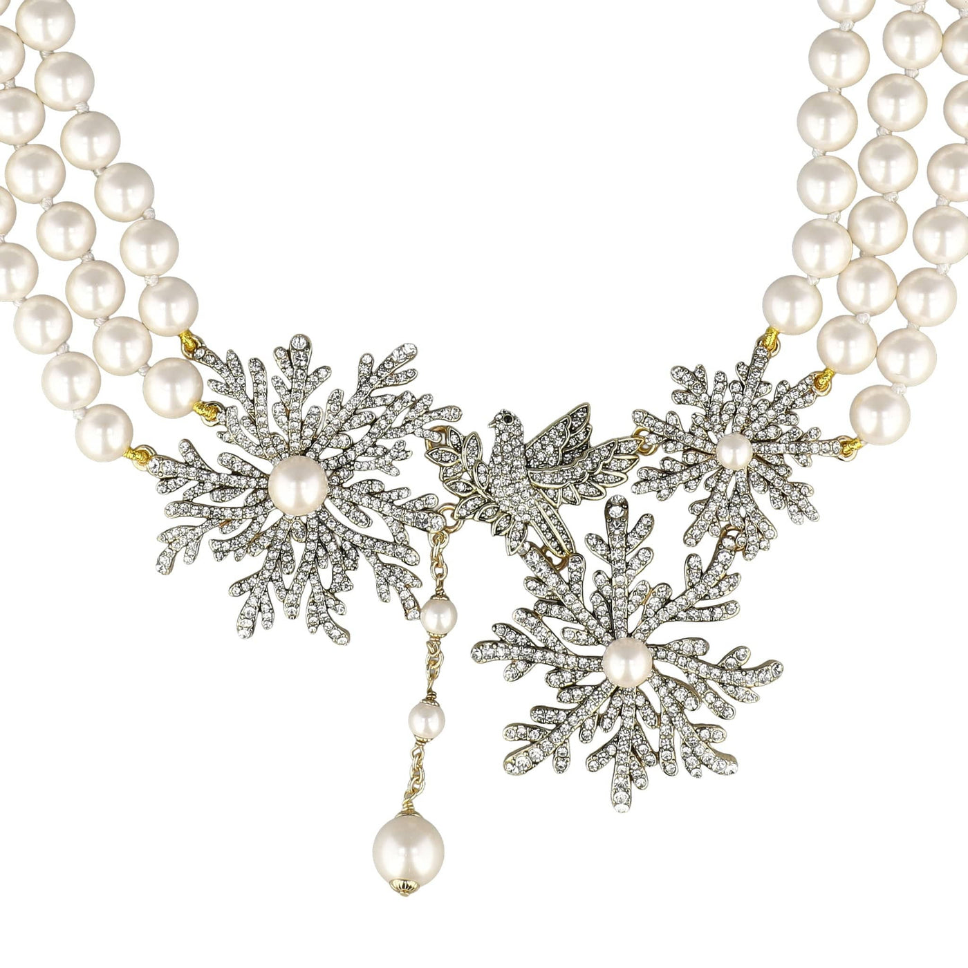 HEIDI DAUS® "Winter Wonderland" Beaded Crystal Snowflake Necklace