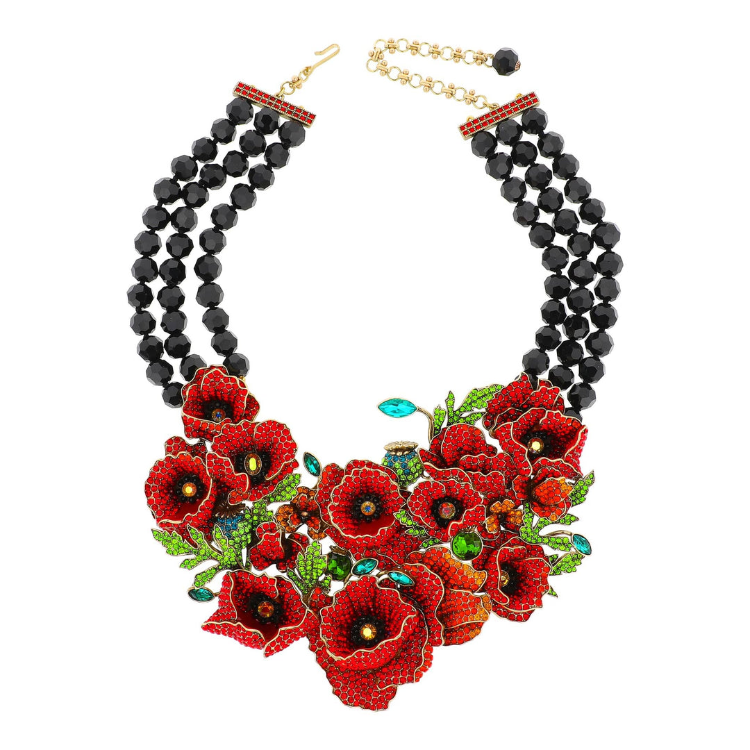 HEIDI DAUS® "Empress of the Bloom" Crystal Poppy Statement Necklace