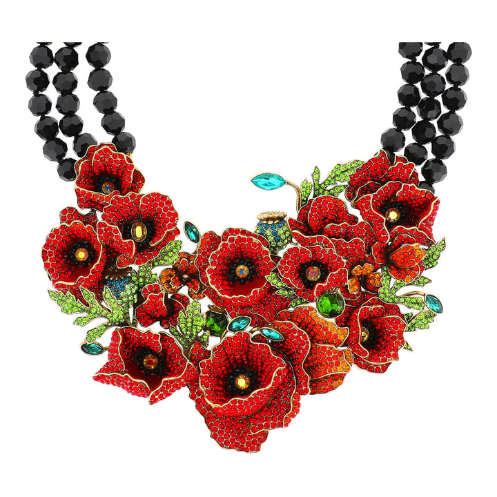 HEIDI DAUS® "Empress of the Bloom" Crystal Poppy Statement Necklace