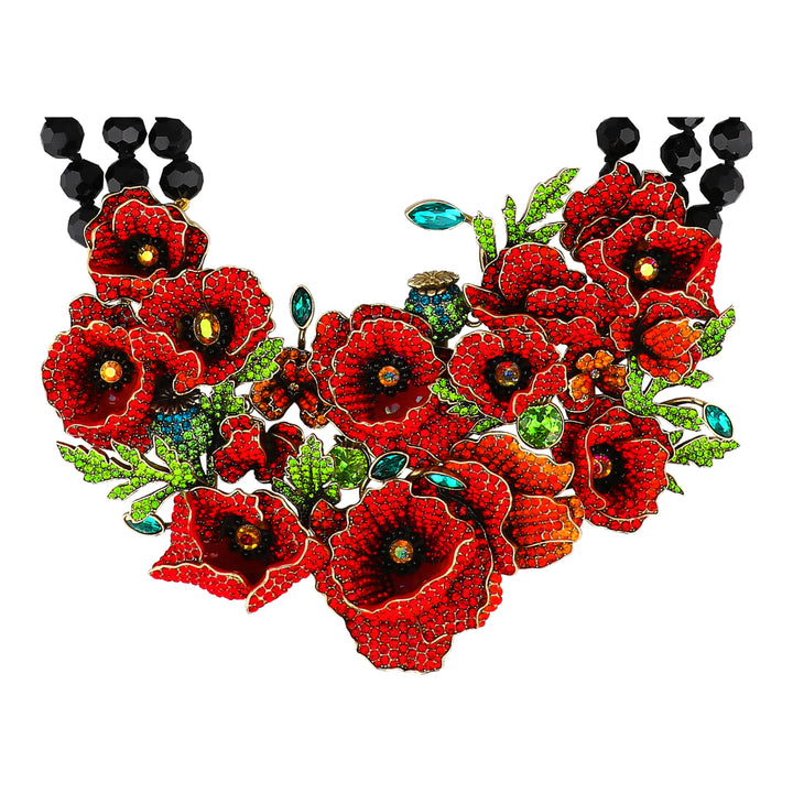 HEIDI DAUS® "Empress of the Bloom" Crystal Poppy Statement Necklace