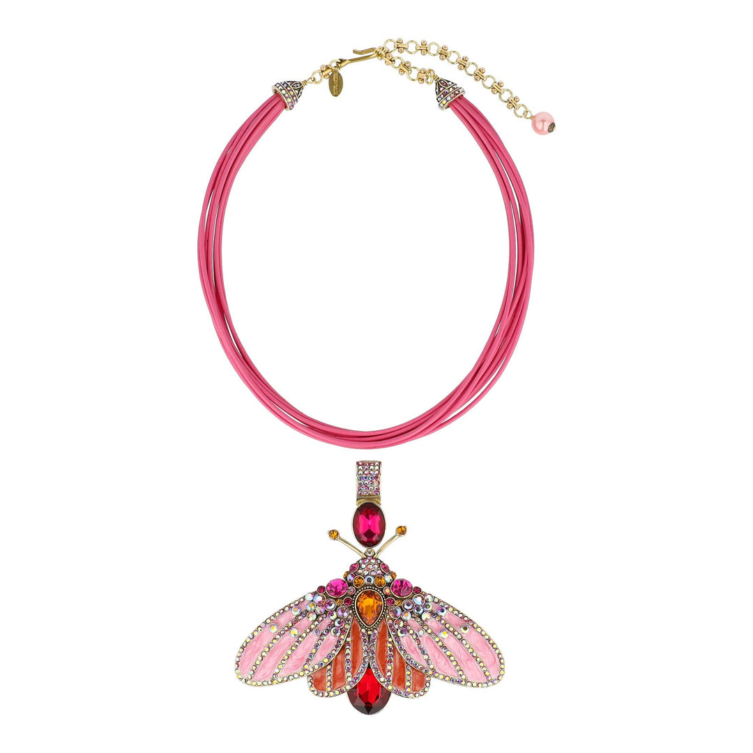 HEIDI DAUS® “Butterfly Embrace” Butterfly Enhancer Pendant with Leather Cord Necklace
