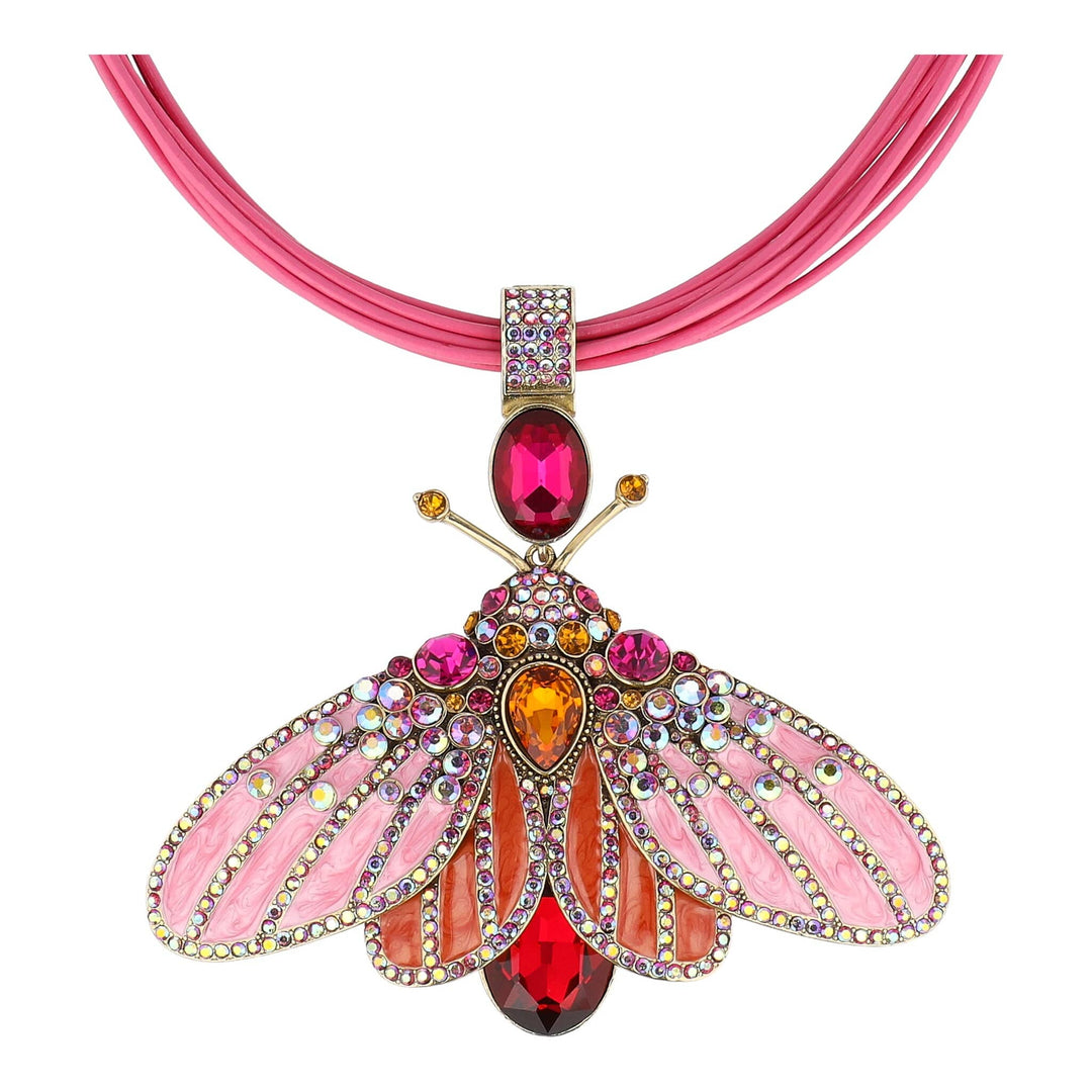 HEIDI DAUS® “Butterfly Embrace” Butterfly Enhancer Pendant with Leather Cord Necklace