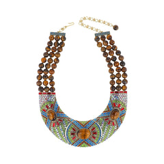 HEIDI DAUS® "Masterful Mosaic" Genuine Tiger's Eye Art Deco Necklace