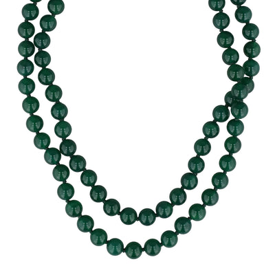 Heidi Daus® Elegant Essentials “Genuine Green Agate Grande Strand Necklace”