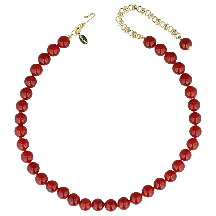 Heidi Daus® "Elegant Essentials" Genuine Carnelian Bead Strand Necklace