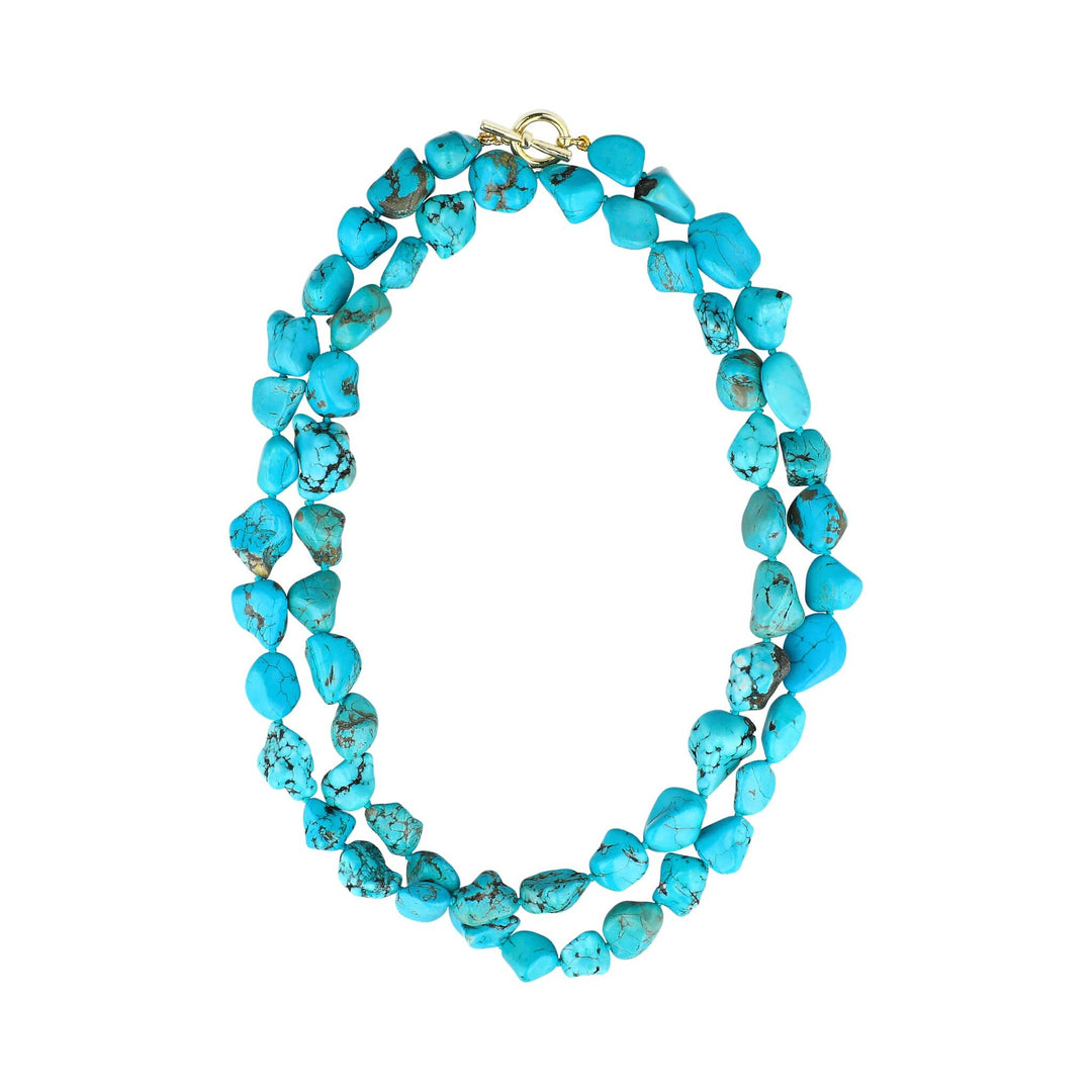 Heidi Daus Genuine Turquoise Nugget Statement Strand Necklace