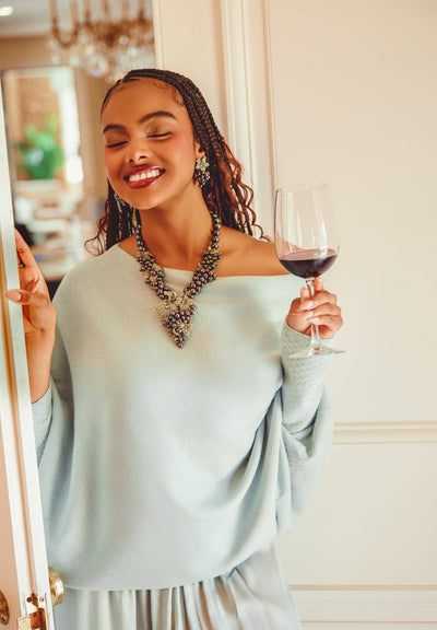 HEIDI DAUS®“Intoxicating Elegance” Beaded Crystal Vineyard Leaf & Grapevine Necklace