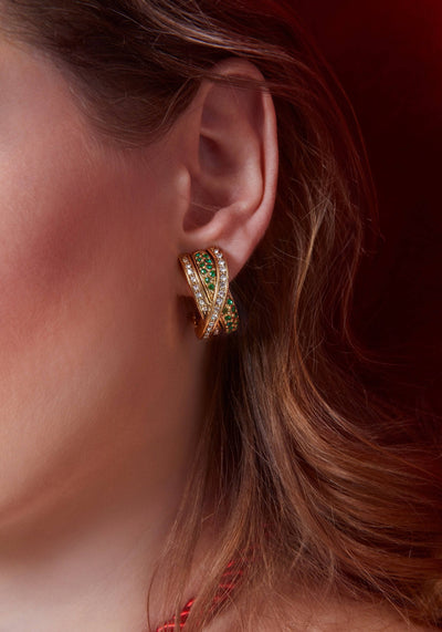 HEIDI DAUS®"Classic Kiss" Crystal Deco Hoop Earrings