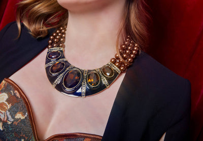HEIDI DAUS®"Monte Carlo Magic" Beaded Crystal & Enamel  Deco Necklace