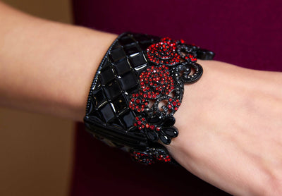 HEIDI DAUS®"Love And Roses" Crystal & Enamel Floral Bracelet