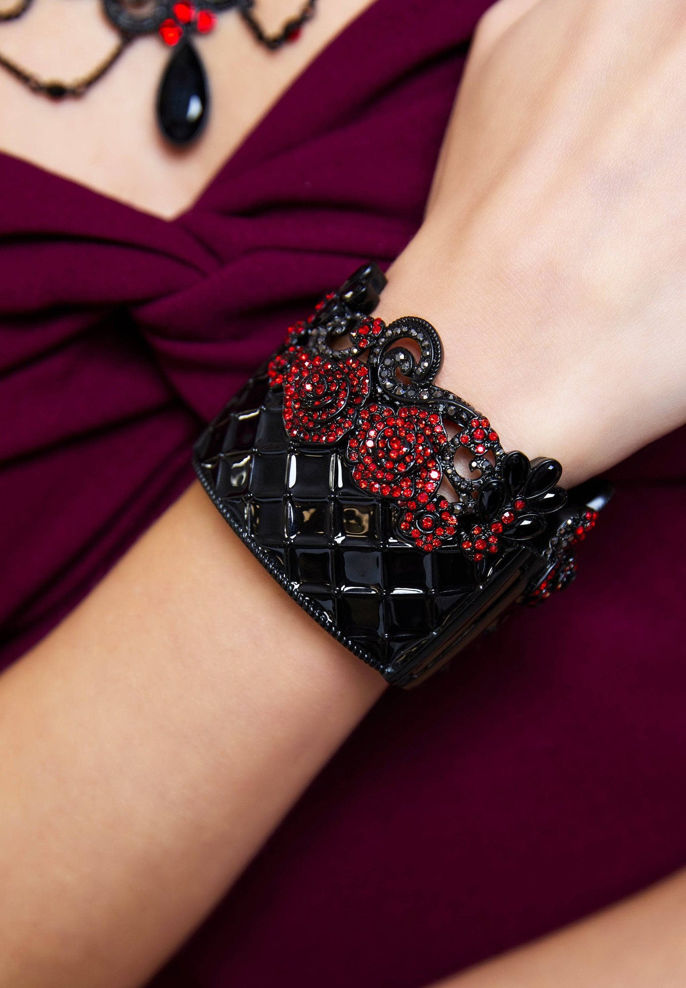 HEIDI DAUS®"Love And Roses" Crystal & Enamel Floral Bracelet