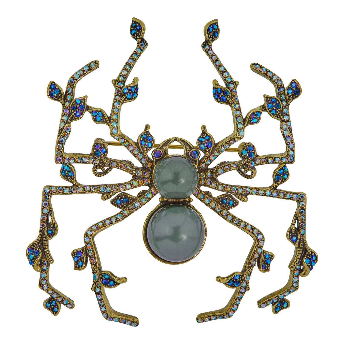 HEIDI DAUS® "Garden Spider" Beaded Crystal Halloween Spider Pin
