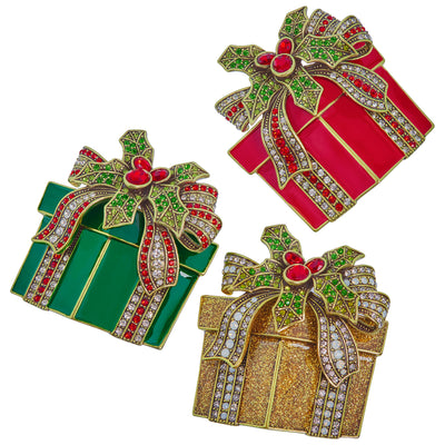 HEIDI DAUS® "Pretty Package" Enamel & Crystal Holiday Pins